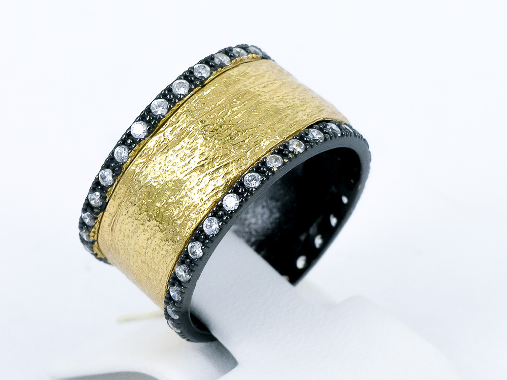 Jewels in Ring Plated Silver Katerina and Gold Oxidized – 925